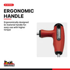 Teng Tools 5106025 2.5-8 mm Metric T Handle Allen Wrench, ergonomically designed bi-material handle for easy use with higher
