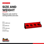 Teng Tools 580CM Magnetic Tray for 4 Cans Red, magnetic side shelf for storing bottles and cans