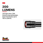 Teng Tools 581N1 200 Lumen LED Pocket Flashlight with Clip, LED light with a 200 lumens long lasting light, beam illuminates
