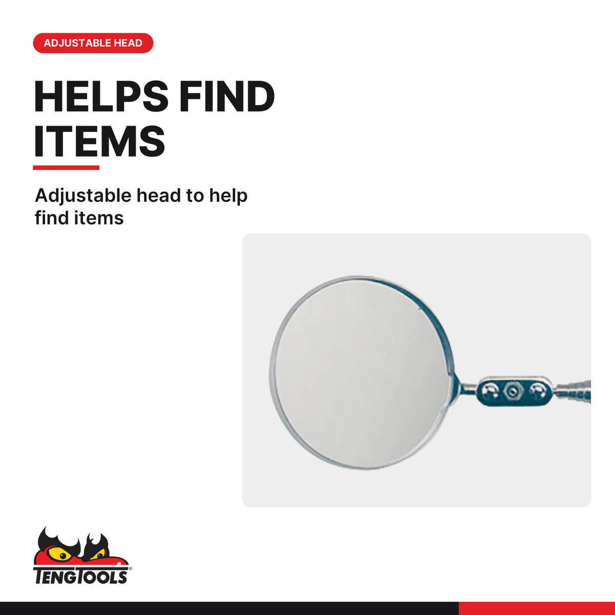 Teng Tools 581TMI Telescoping Inspection Mirror, adjustable head to help find items
