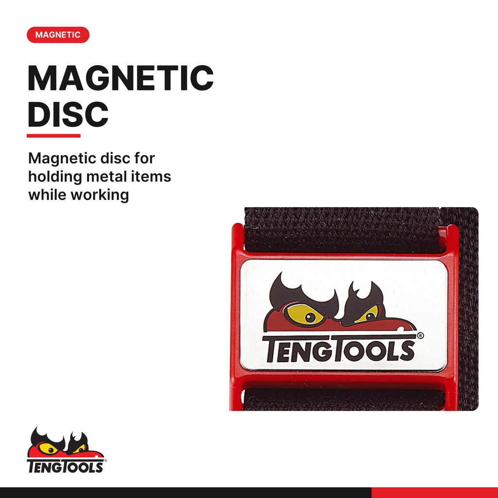 Teng Tools 583M Magnetic Wristband for Holding Screws, Nails, and Drill, magnetic disc for holding metal items while working