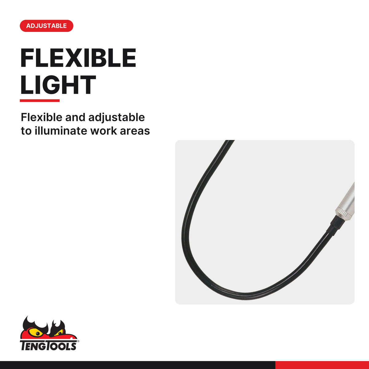 Teng Tools 586 Flexible & Adjustable Magnetic Light, flexible and adjustable to illuminate work areas