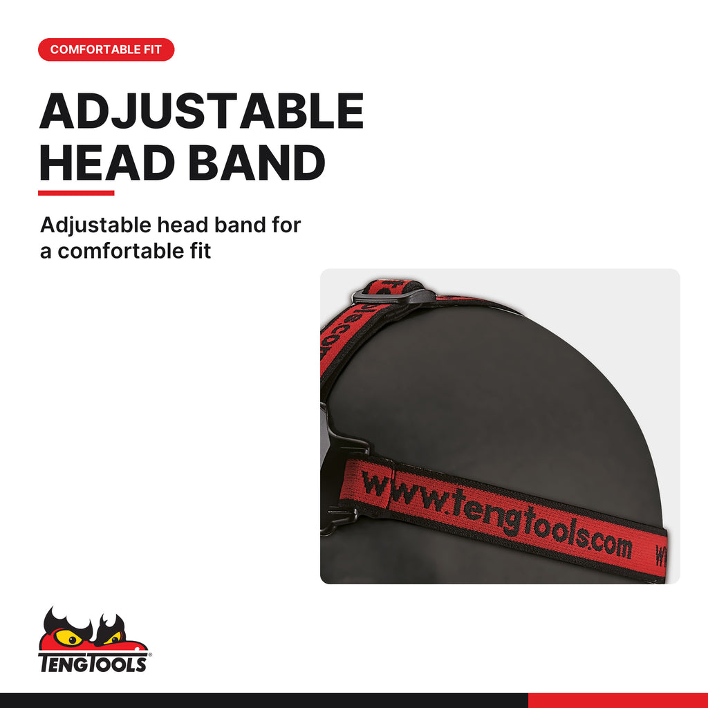 Teng Tools 586C Head Lamp with High and Low Brightness Settings, adjustable head band for a comfortable fit