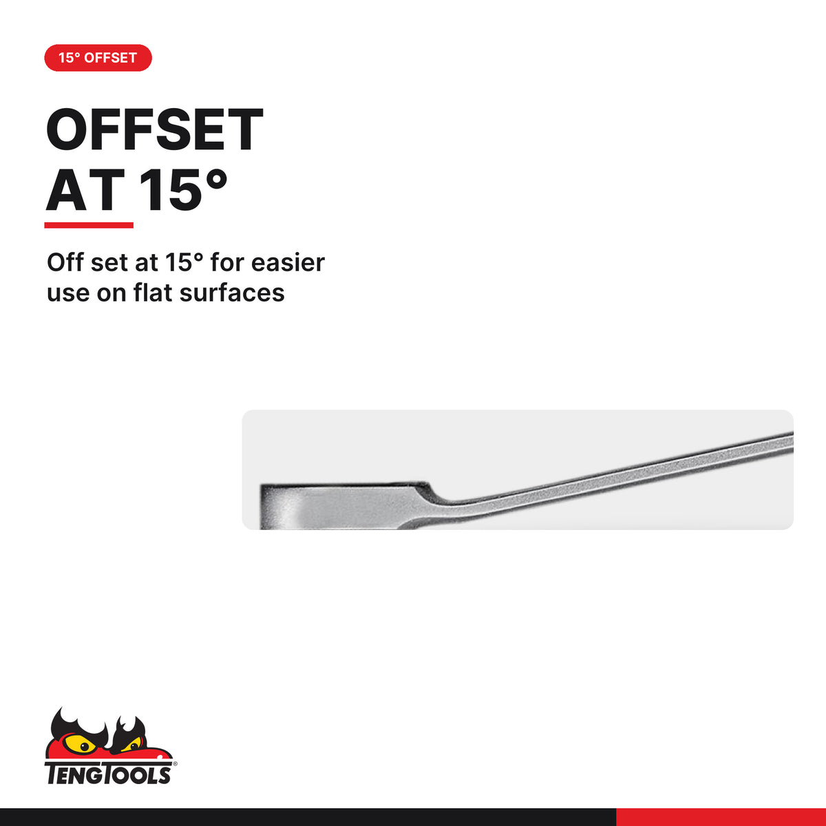 Teng Tools 600136 Combination Spanner AF 1-1/8", off set at 15° for easier use on flat surfaces