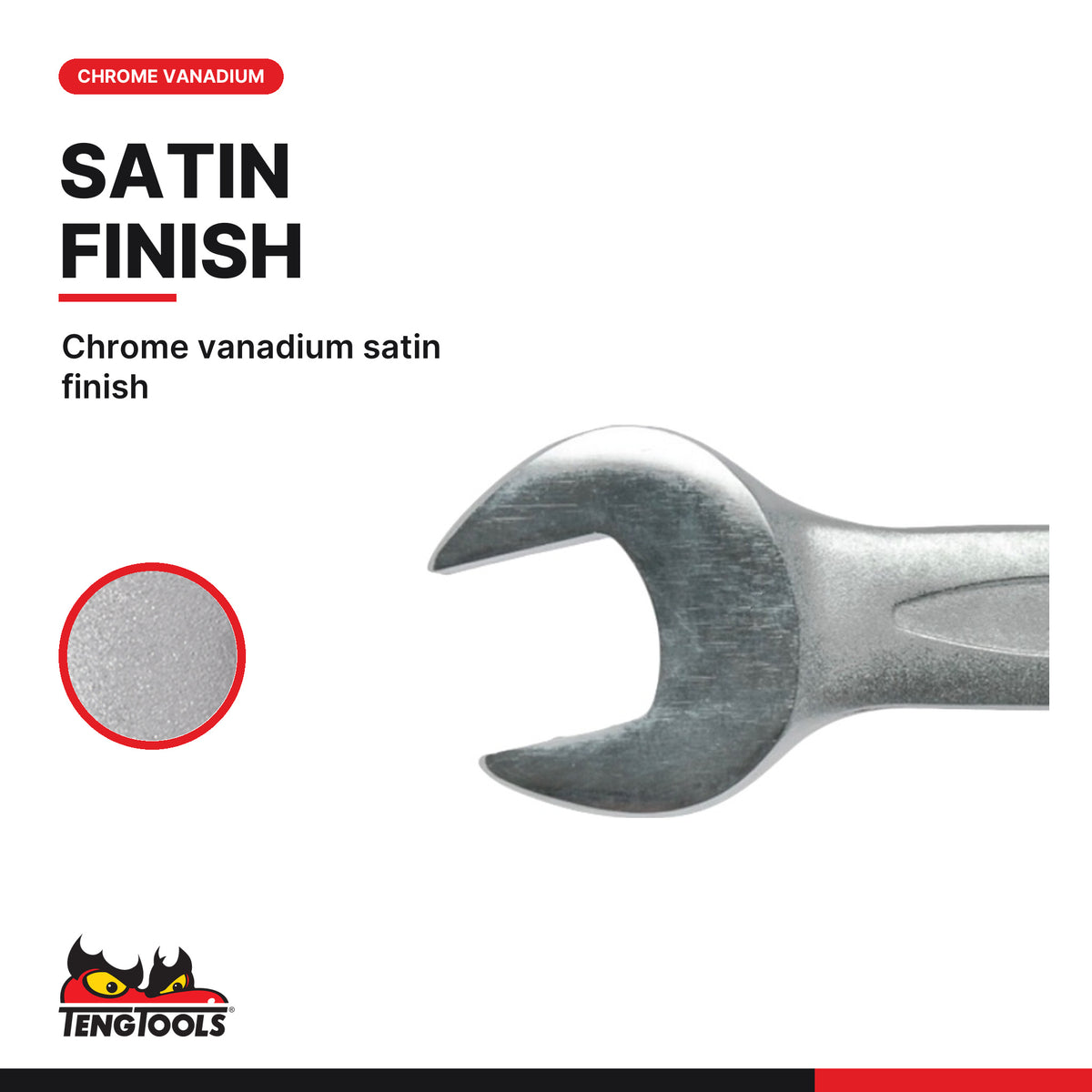 Teng Tools 600507RF Metric Ratcheting Combination Wrench 7-19mm, chrome vanadium satin finish