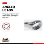 Teng Tools 601013 10 x 13mm 'Rigger Jigger' Angled Compact Double Ring, compact, angled heads and 12 point opening at each