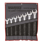Teng Tools 6507JMM Combination Spanner Set 33-50 mm Tool Roll 7 Pieces on a white background