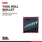 Teng Tools 6509AF Combination Spanner Set 1/4"-3/4" Tool Roll 9 Pieces, supplied in a handy tool roll style wallet