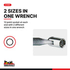 Teng Tools 651011 Double Flex Wrench Metric 10 × 11 mm, 12 point socket at each end with 2 different sizes in one wrench