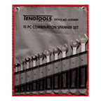 Teng Tools 6510MM Combination Spanner Set 8-19 mm Tool Roll 10 Pieces on a white background