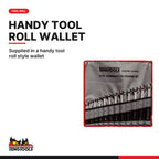 Teng Tools 6512MM1 Combination Spanner Set 8-19 mm Tool Roll 12 Pieces, supplied in a handy tool roll style wallet