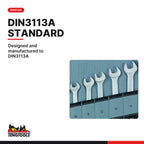 Teng Tools 6517MM Combination Spanner Set 6-22 mm Tool Roll 17 Pieces, designed and manufactured to DIN3113A