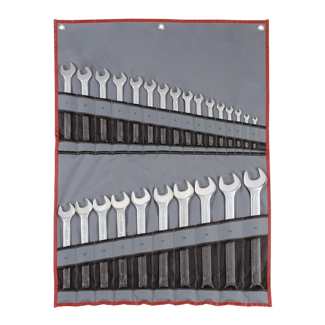 Teng Tools 6526MM Combination Spanner Set 6-32 mm Tool Roll 26 Pieces on a white background