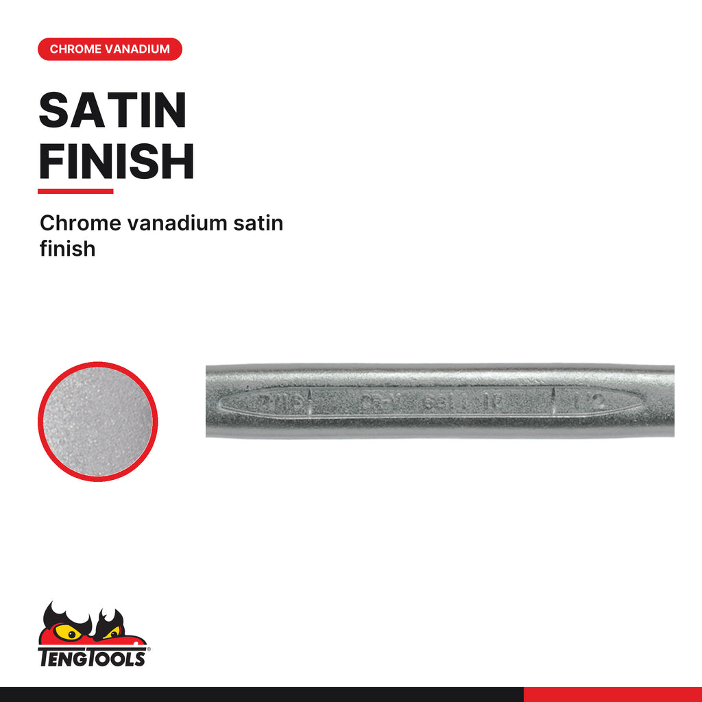 Teng Tools 661416 Flare Nut Wrench 7/16 x 1/2 in, chrome vanadium satin finish