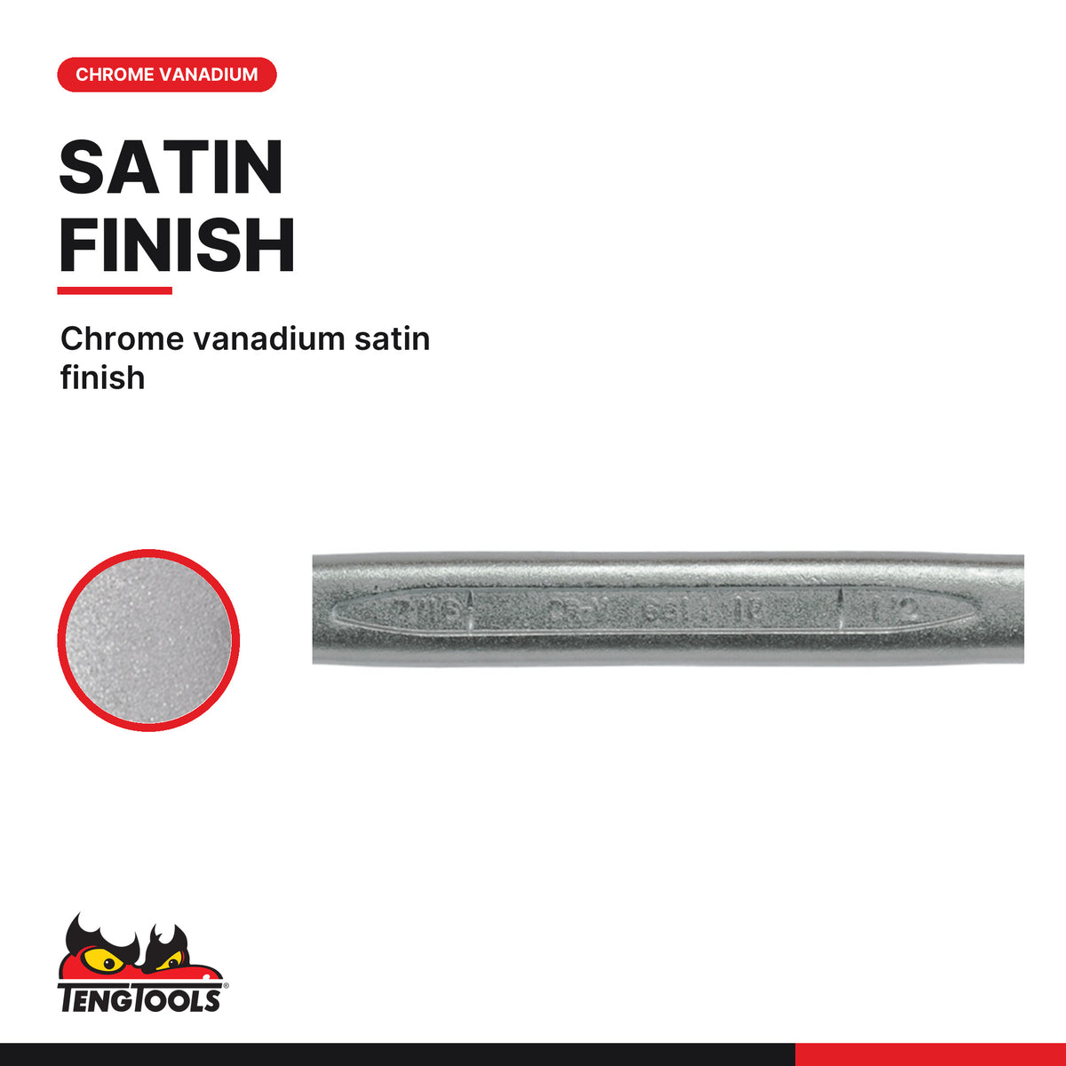 Teng Tools 661416 Flare Nut Wrench 7/16 x 1/2 in, chrome vanadium satin finish