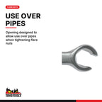 Teng Tools 661416 Flare Nut Wrench 7/16 x 1/2 in, opening designed to allow use over pipes when tightening flare nuts