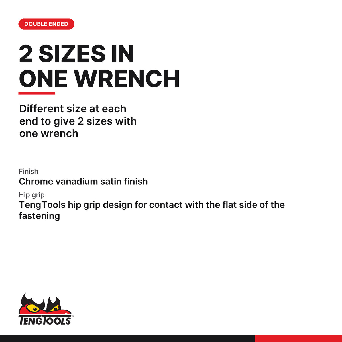 Teng Tools 673436 SAE Double Ring Wrench, different size at each end to give 2 sizes with one wrench