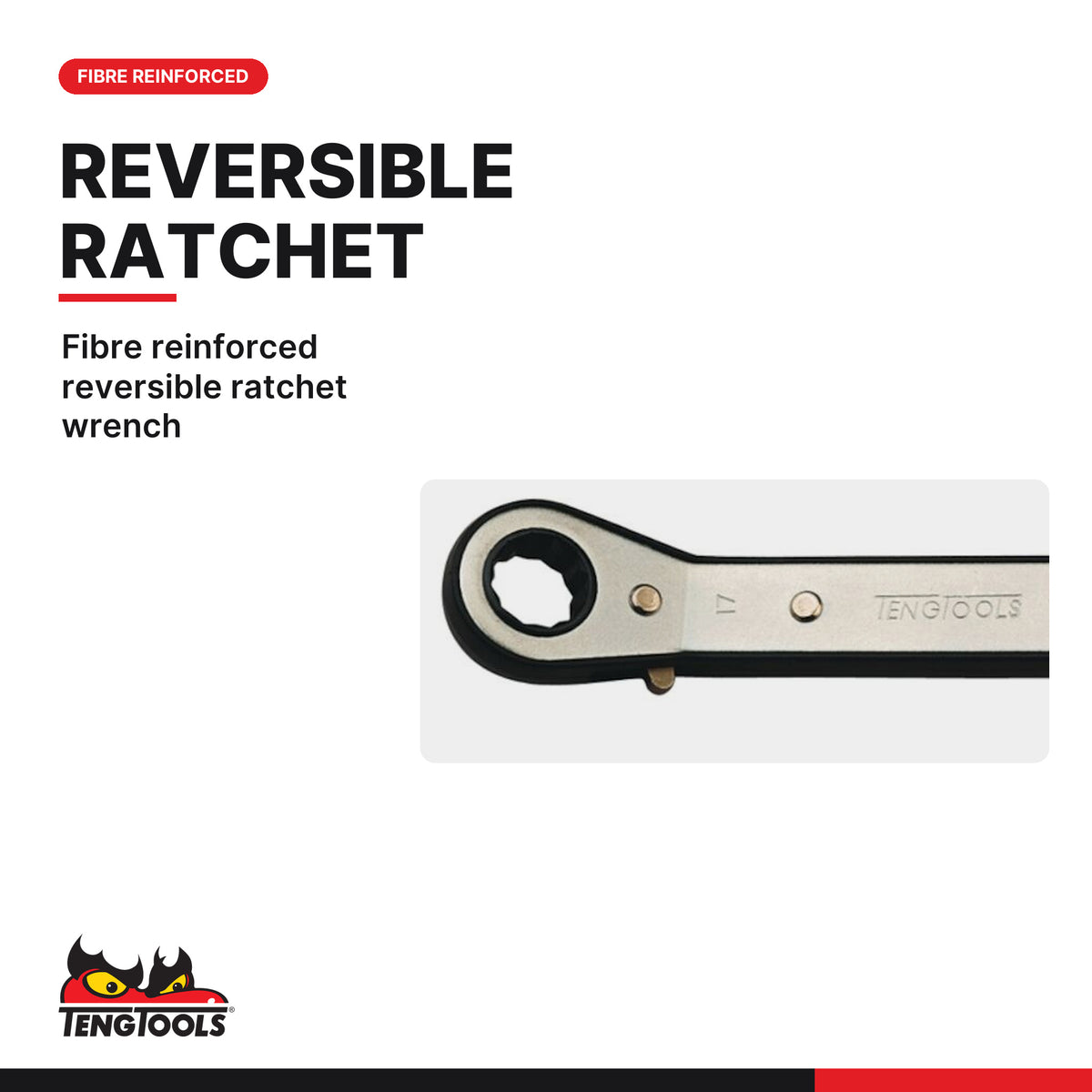 Teng Tools 680608 6 × 8 to 21 × 22 mm Metric Ratcheting Offset Double, fibre reinforced reversible ratchet wrench