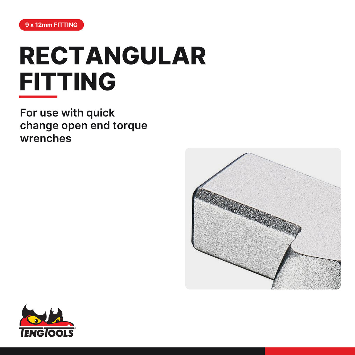 Teng Tools 690715 Ring Ended Insert Spanner 9 x 12mm, 15mm, for use with quick change open end torque wrenches