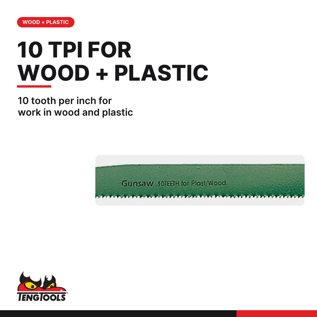 Teng Tools 703 Gun Saw Set, 10 tooth per inch for work in wood and plastic