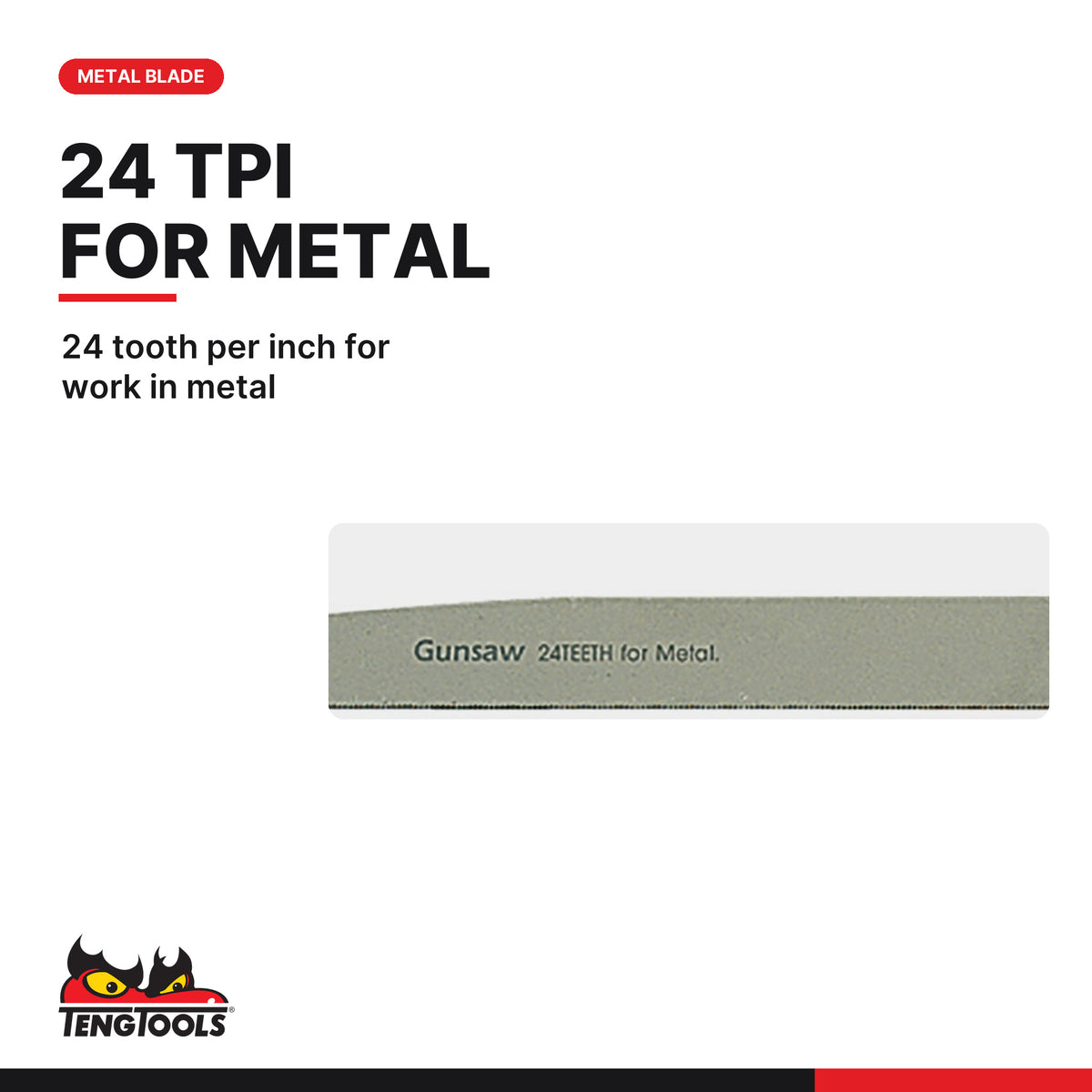 Teng Tools 703 Gun Saw Set, 24 tooth per inch for work in metal