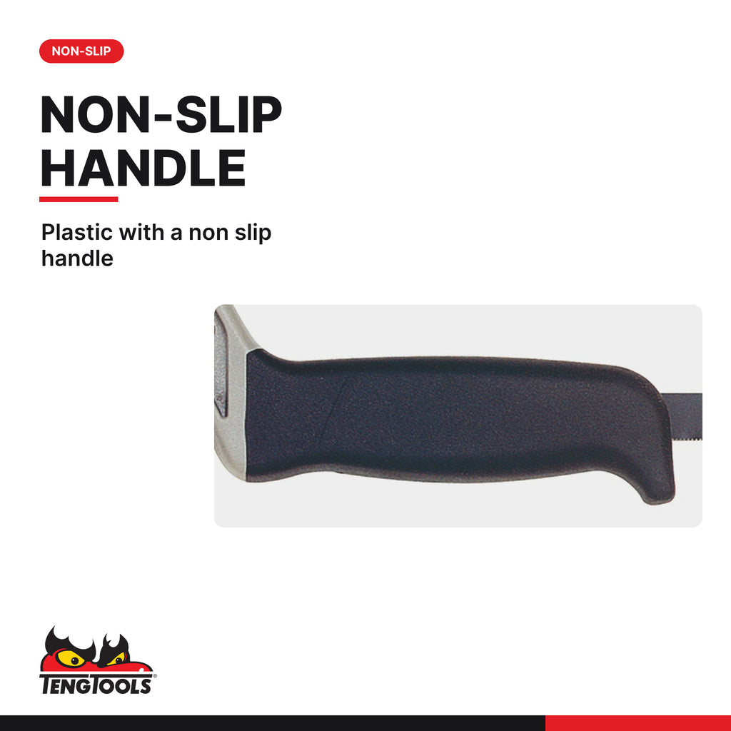 Teng Tools 704 Hacksaw Holder With 12 Inch Blade and Key Hole Saw, plastic with a non slip handle