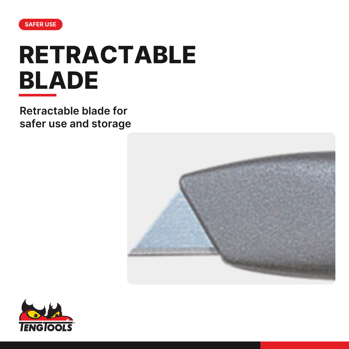 Teng Tools 710 19 mm Retractable Utility Knife, retractable blade for safer use and storage