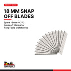 Teng Tools 710F-10 18 mm Snap Off Replacement Blades for Utility Knife, spare 18mm (0.71") break off blades for TengTools