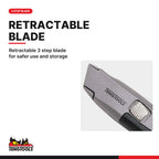 Teng Tools 710N Quick Action Utility Knife, retractable 3 step blade for safer use and storage