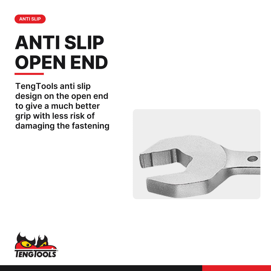 Teng Tools 800608 8-19 mm Anti-Slip Metric Combination Wrench, tengTools anti slip design on the open end to give a much
