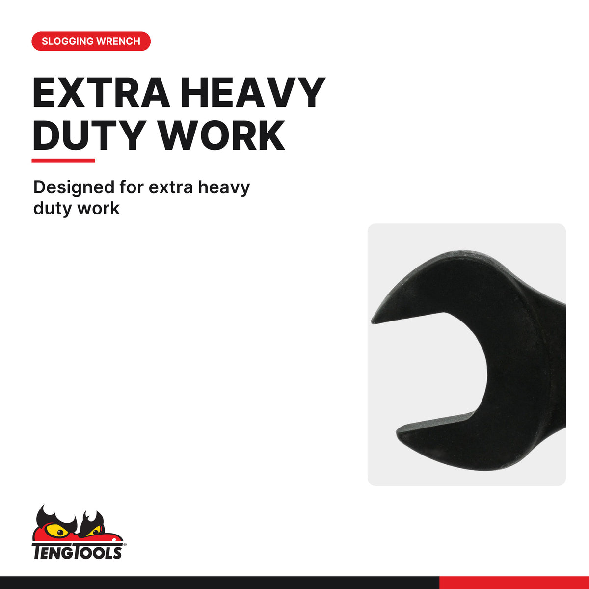 Teng Tools 902024 Open End Slogging Wrench, Metric, designed for extra heavy duty work