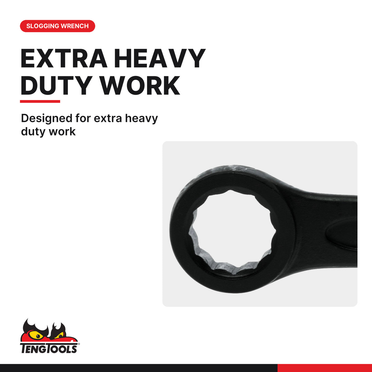 Teng Tools 903024 24-100 mm Ring End Slogging Wrench, designed for extra heavy duty work