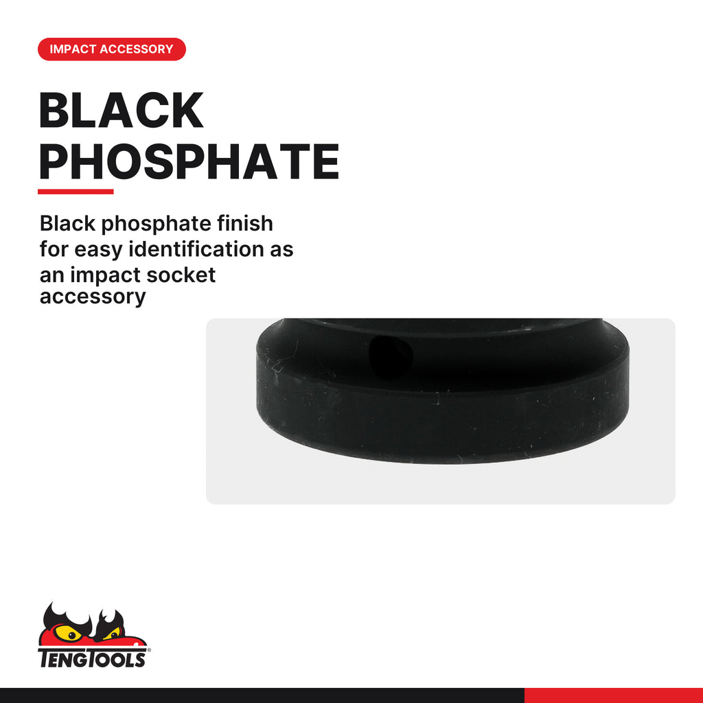 Teng Tools 910086 1 Inch Female: 3/4 Inch Drive Male Adaptor, black phosphate finish for easy identification as an impact