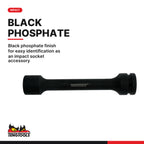 Teng Tools 910732 1 in Drive 32 mm 6 Point Extra Long Deep Impact Socket, black phosphate finish for easy identification as a