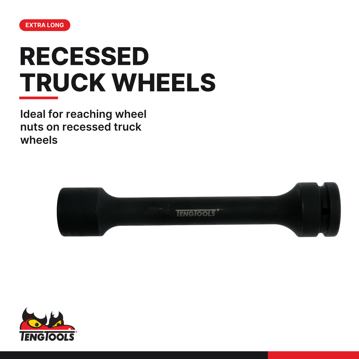 Teng Tools 910732 1 in Drive 32 mm 6 Point Extra Long Deep Impact Socket, ideal for reaching wheel nuts on recessed truck whe