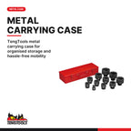 Teng Tools 9117 1" Impact Cr-Mo socket set with case DIN 36-80mm, tengTools metal carrying case for organised storage and