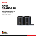 Teng Tools 9121 1/2" Impact Socket Clip Rail Set ANSI 10 Pieces, ANSI standard design for use with power tools with a ball