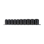 Teng Tools 9121 1/2" Impact Socket Clip Rail Set ANSI 10 Pieces on a white background