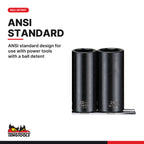 Teng Tools 9126 1/2" Deep Impact Socket Clip Rail Set ANSI 10 Pieces, ANSI standard design for use with power tools with a