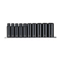 Teng Tools 9126 1/2" Deep Impact Socket Clip Rail Set ANSI 10 Pieces on a white background