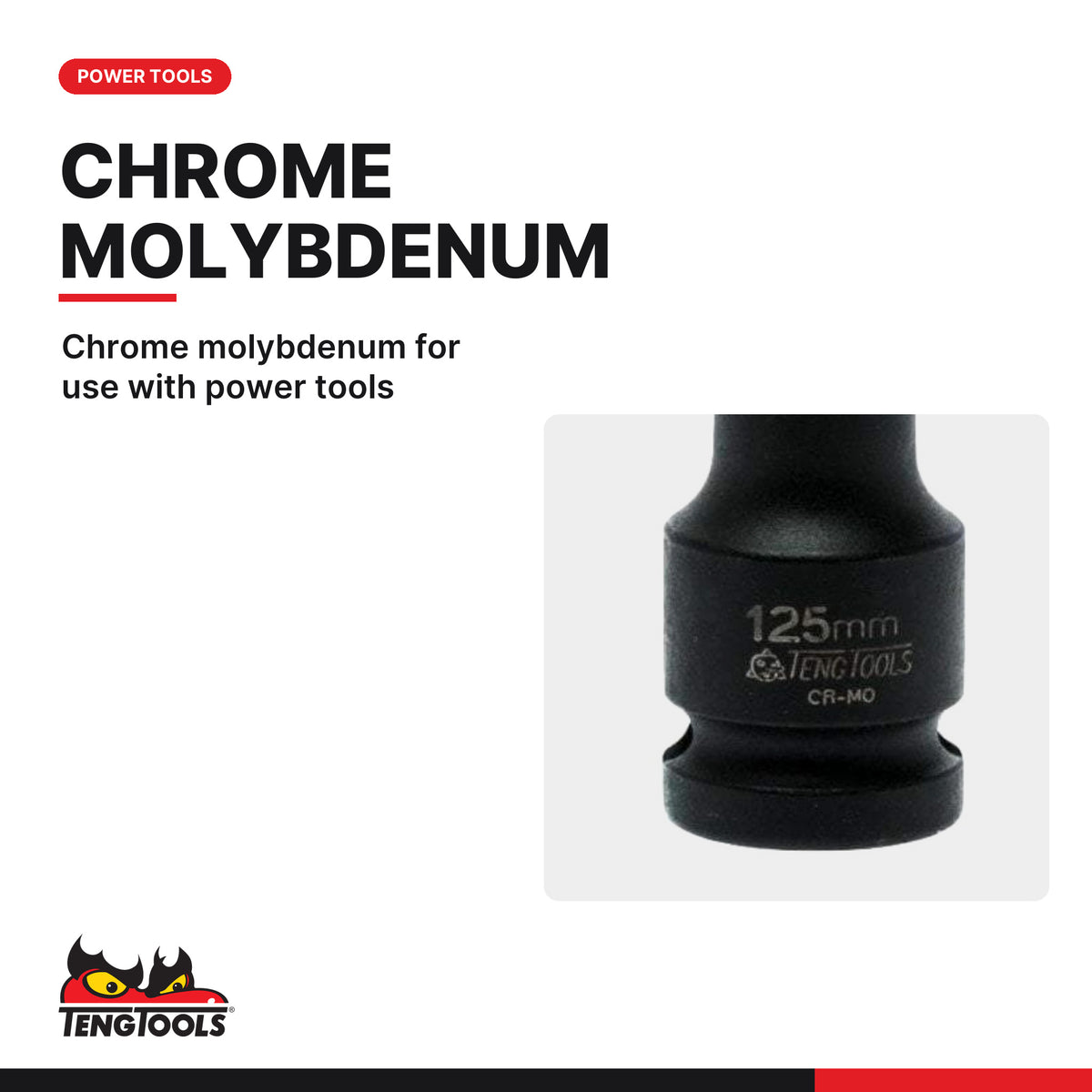 Teng Tools 920021AN 1/2 Inch Drive 5 Inch ANSI Chrome Molybdenum Impact, chrome molybdenum for use with power tools