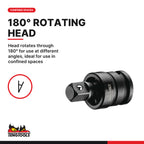 Teng Tools 920030AN 1/2 Inch Drive ANSI Chrome Molybdenum Impact, head rotates through 180° for use at different angles