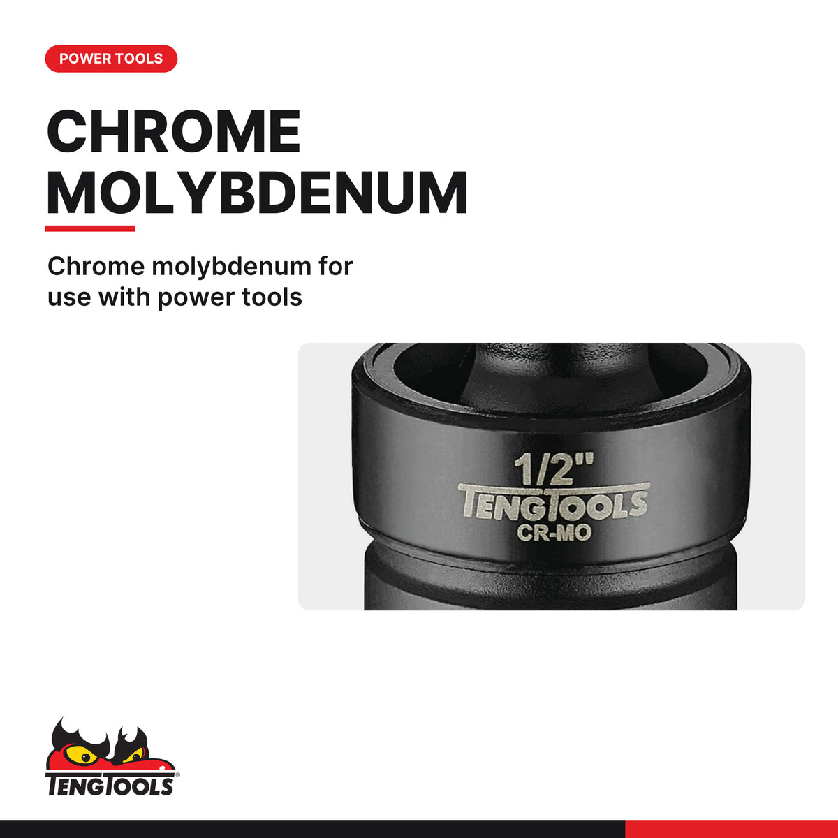 Teng Tools 920030AN 1/2 Inch Drive ANSI Chrome Molybdenum Impact, chrome molybdenum for use with power tools