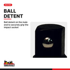 Teng Tools 920037AN Impact Step Up Adaptor, ball detent on the male end to securely grip the impact socket