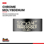 Teng Tools 920037N 1/2 Inch Female To 3/4 Inch Male DIN Chrome, chrome molybdenum for use with power tools