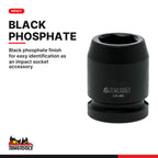 Teng Tools 920116-C 1/2 Inch SAE Impact Rated Socket, black phosphate finish for easy identification as an impact socket acce