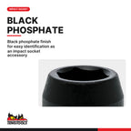 Teng Tools 920124-C 1/2 Inch Drive 3/4 Inch SAE Impact Socket, black phosphate finish for easy identification as an impact