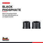 Teng Tools 9203N1 1/2 Drive Double Ended Impact Socket Set, black phosphate finish for easy identification as an impact