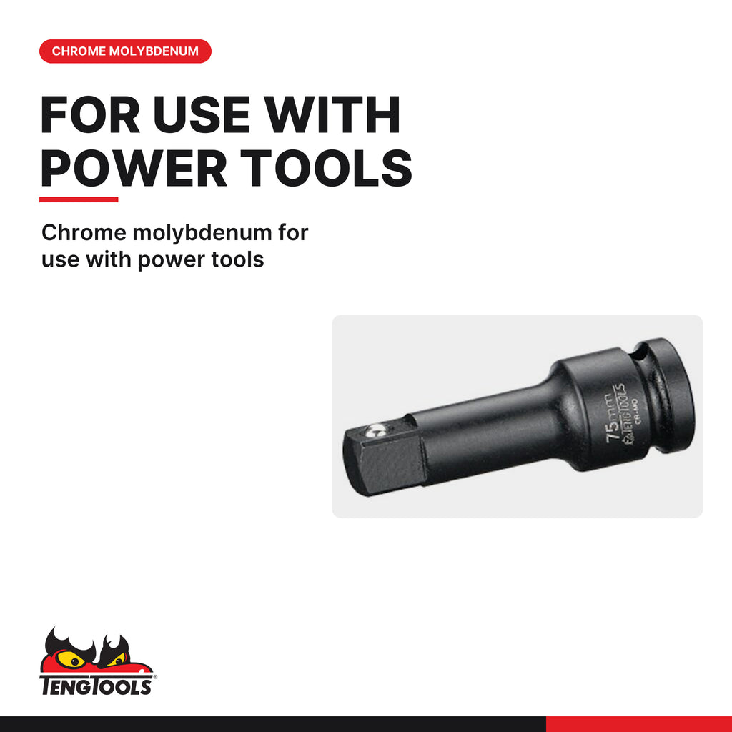 Teng Tools 9203N1 1/2 Drive Double Ended Impact Socket Set, chrome molybdenum for use with power tools
