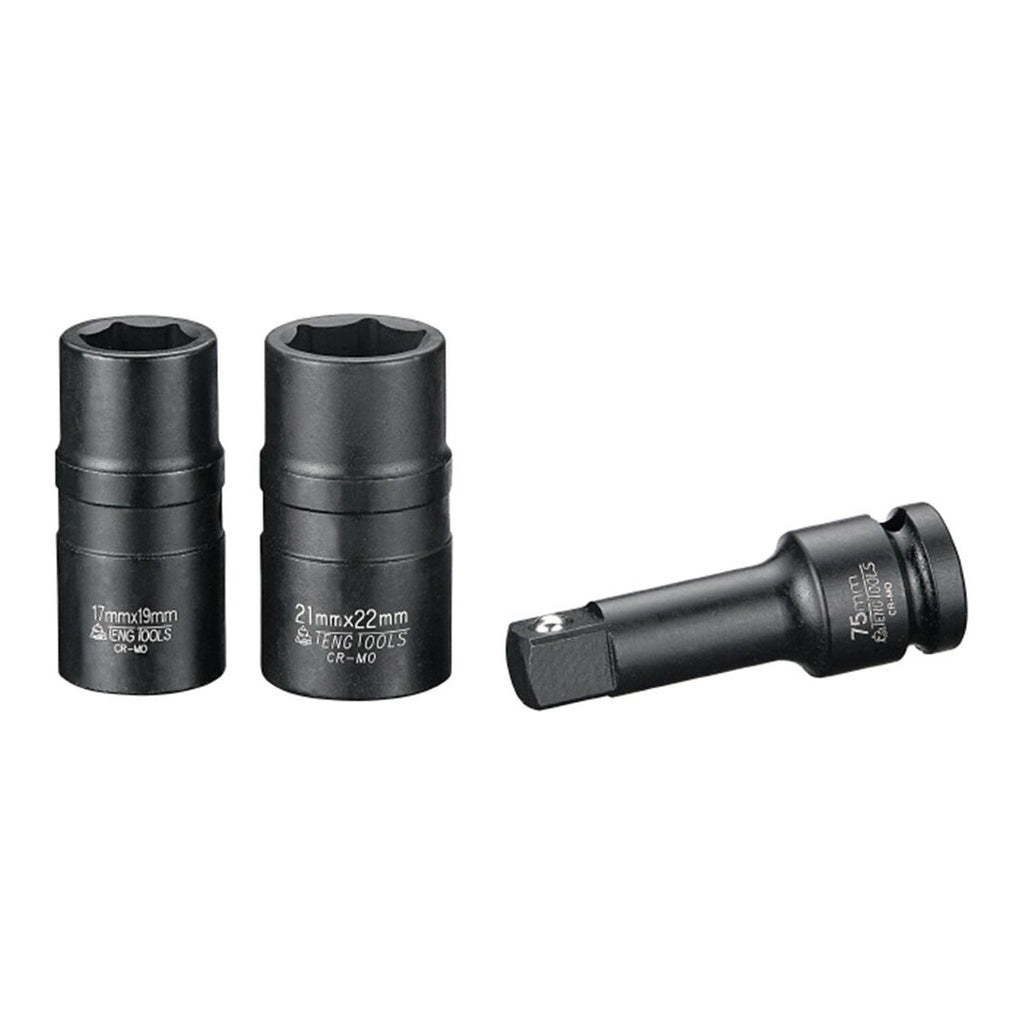 Teng Tools 9203N1 1/2 Drive Double Ended Impact Socket Set on a white background